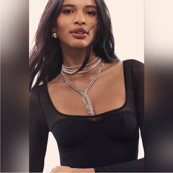 NWT By Anthropologie Long-Sleeve
Mesh Crop Top, Size XL - Picture 2 of 14